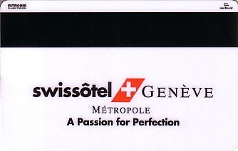 Hotel Keycard Swissotel Geneva Switzerland Back