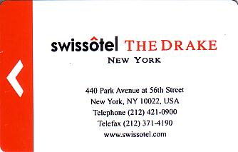 Hotel Keycard Swissotel New York City U.S.A. Front