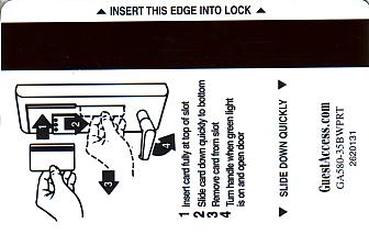 Hotel Keycard Best Western Generic Back