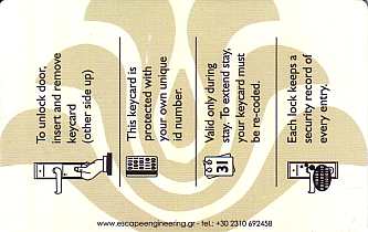Hotel Keycard Best Western Athens Greece Back