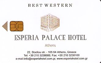 Hotel Keycard Best Western Athens Greece Front