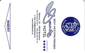 Hotel Keycard Best Western Barcelona Spain Front