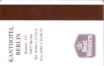 Hotel Keycard Best Western Berlin Germany Back
