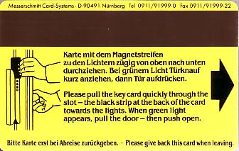 Hotel Keycard Best Western Berlin Germany Back