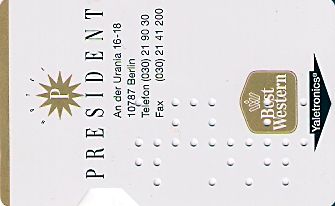 Hotel Keycard Best Western Berlin Germany Front