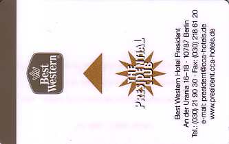 Hotel Keycard Best Western Berlin Germany Front