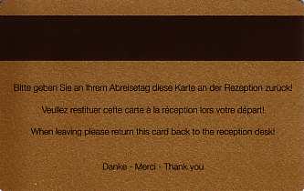 Hotel Keycard Best Western Berlin Germany Back