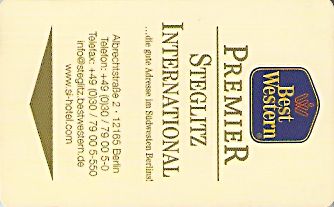 Hotel Keycard Best Western Berlin Germany Front