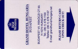 Hotel Keycard Best Western Budapest Hungary Front