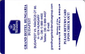 Hotel Keycard Best Western Budapest Hungary Front