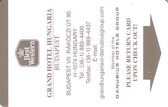 Hotel Keycard Best Western Budapest Hungary Front