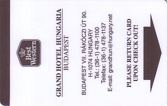 Hotel Keycard Best Western Budapest Hungary Front