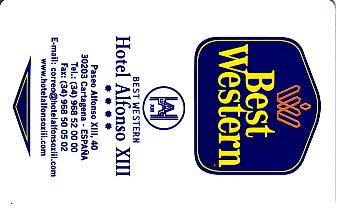 Hotel Keycard Best Western Cartagena Spain Front