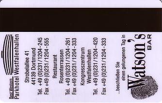 Hotel Keycard Best Western Dortmund Germany Back