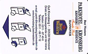 Hotel Keycard Best Western Hannover Germany Front