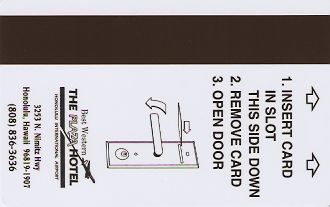 Hotel Keycard Best Western Honolulu U.S.A. Back