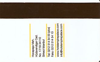 Hotel Keycard Best Western Istanbul Turkey Back