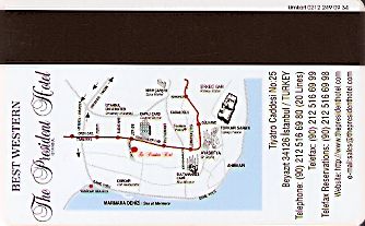 Hotel Keycard Best Western Istanbul Turkey Back