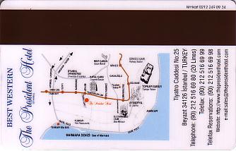 Hotel Keycard Best Western Istanbul Turkey Back