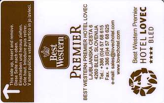Hotel Keycard Best Western Ljubljana Slovenia Front