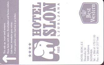 Hotel Keycard Best Western Ljubljana Slovenia Front