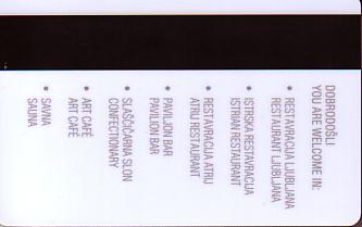 Hotel Keycard Best Western Ljubljana Slovenia Back