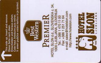Hotel Keycard Best Western Ljubljana Slovenia Front