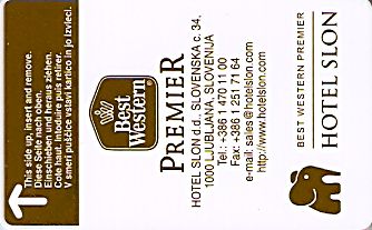 Hotel Keycard Best Western Ljubljana Slovenia Front