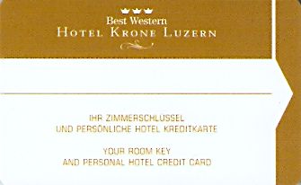 Hotel Keycard Best Western Luzern Switzerland Front