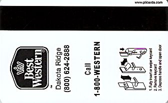 Hotel Keycard Best Western Minnesota (State) U.S.A. (State) Back
