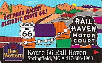 Hotel Keycard Best Western Missouri (State) U.S.A. (State) Front