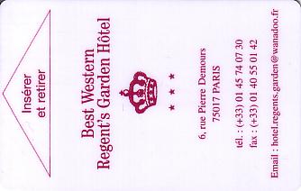 Hotel Keycard Best Western Paris France Front