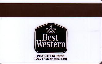 Hotel Keycard Best Western Prague Czech Republic Back