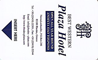 Hotel Keycard Best Western Rhodes Greece Front