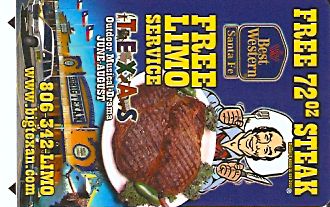 Hotel Keycard Best Western Texas (State) U.S.A. (State) Front