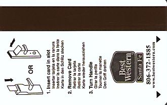 Hotel Keycard Best Western Texas (State) U.S.A. (State) Back