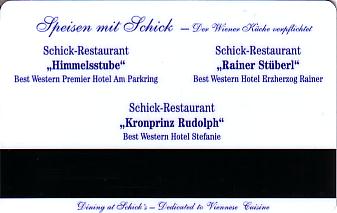 Hotel Keycard Best Western Vienna Austria Back