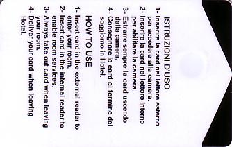 Hotel Keycard Best Western Viterbo Italy Back