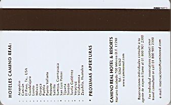Hotel Keycard Camino Real Generic Back