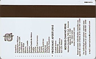Hotel Keycard Camino Real Generic Back