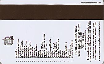 Hotel Keycard Camino Real Generic Back