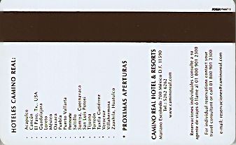 Hotel Keycard Camino Real Generic Back