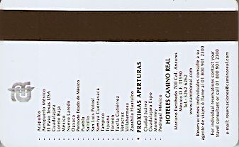 Hotel Keycard Camino Real Generic Back