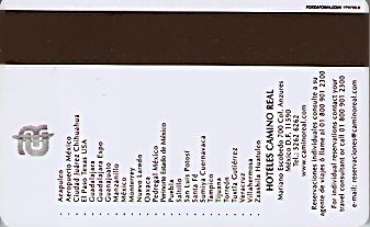 Hotel Keycard Camino Real Generic Back
