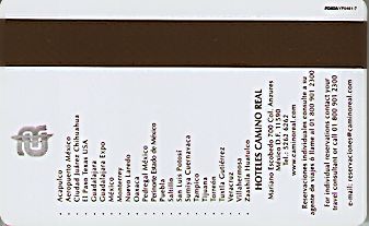 Hotel Keycard Camino Real Generic Back