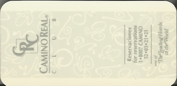 Hotel Keycard Camino Real Cancun Mexico Front
