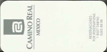 Hotel Keycard Camino Real Mexico City Mexico Front