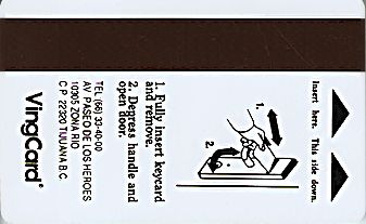 Hotel Keycard Camino Real Tijuana Mexico Back