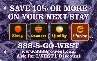 Hotel Keycard Choice Hotels Generic Front