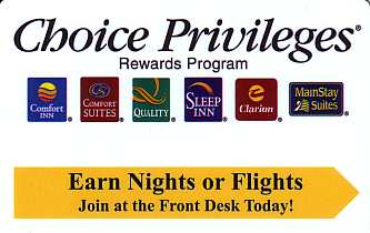 Hotel Keycard Choice Hotels Generic Front